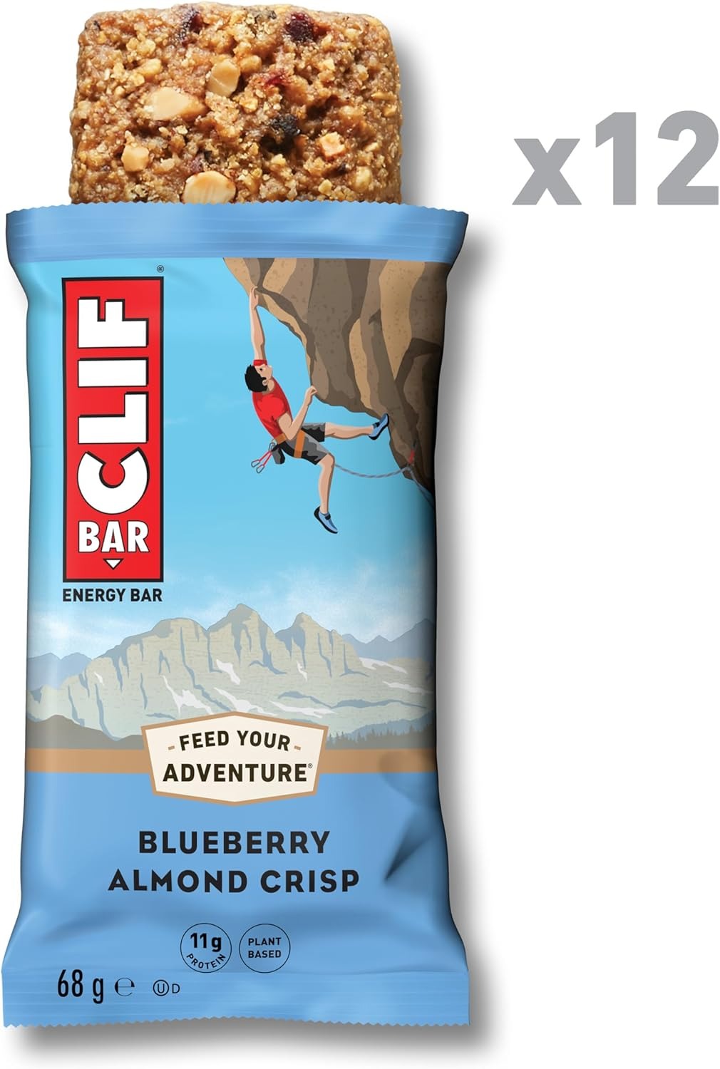 CLIF Bar Barre énergétique myrtille, 12 x 68 g