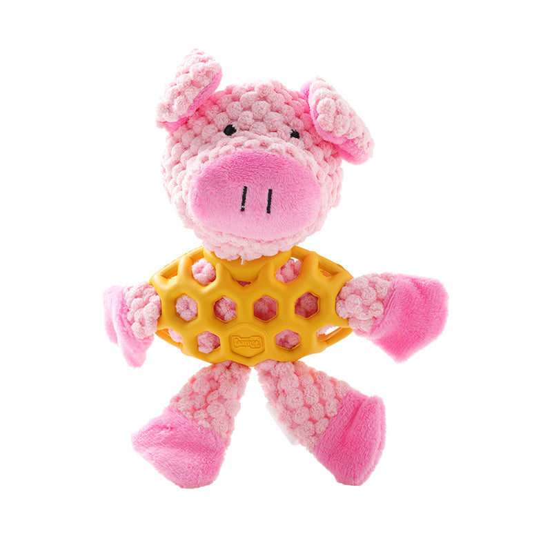 Blinkit Jouets en peluche pour chien avec couineur, velours côtelé épais et caoutchouc naturel, jouet à mâcher pour nettoyer les dents, peluches douces rembourrées pour toutes races de chiens