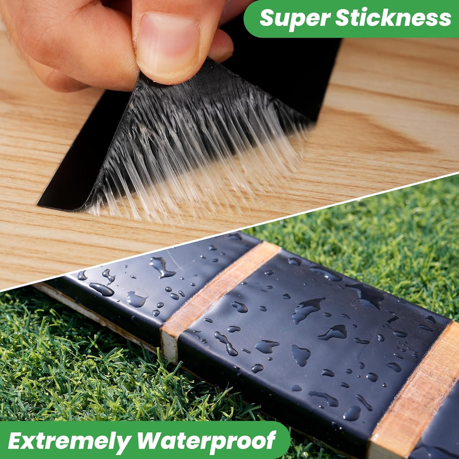 TAPEBEAR Ruban de bois de charpente Butyl Sealant, 4 cm x 15 m, ruban d’étanchéité pour poutres de bois de terrasse, imperméable, antirouille, résistant aux intempéries, pour rebord et toit, 4 rouleaux