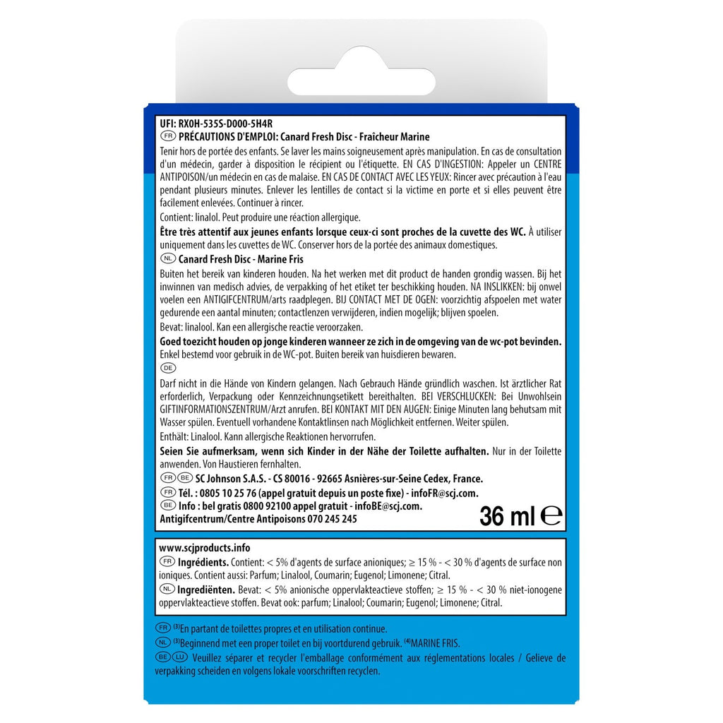 CANARD Fresh Disc Gel WC nettoyant et parfumant applicateur + 1 recharge anticalcaire Marine