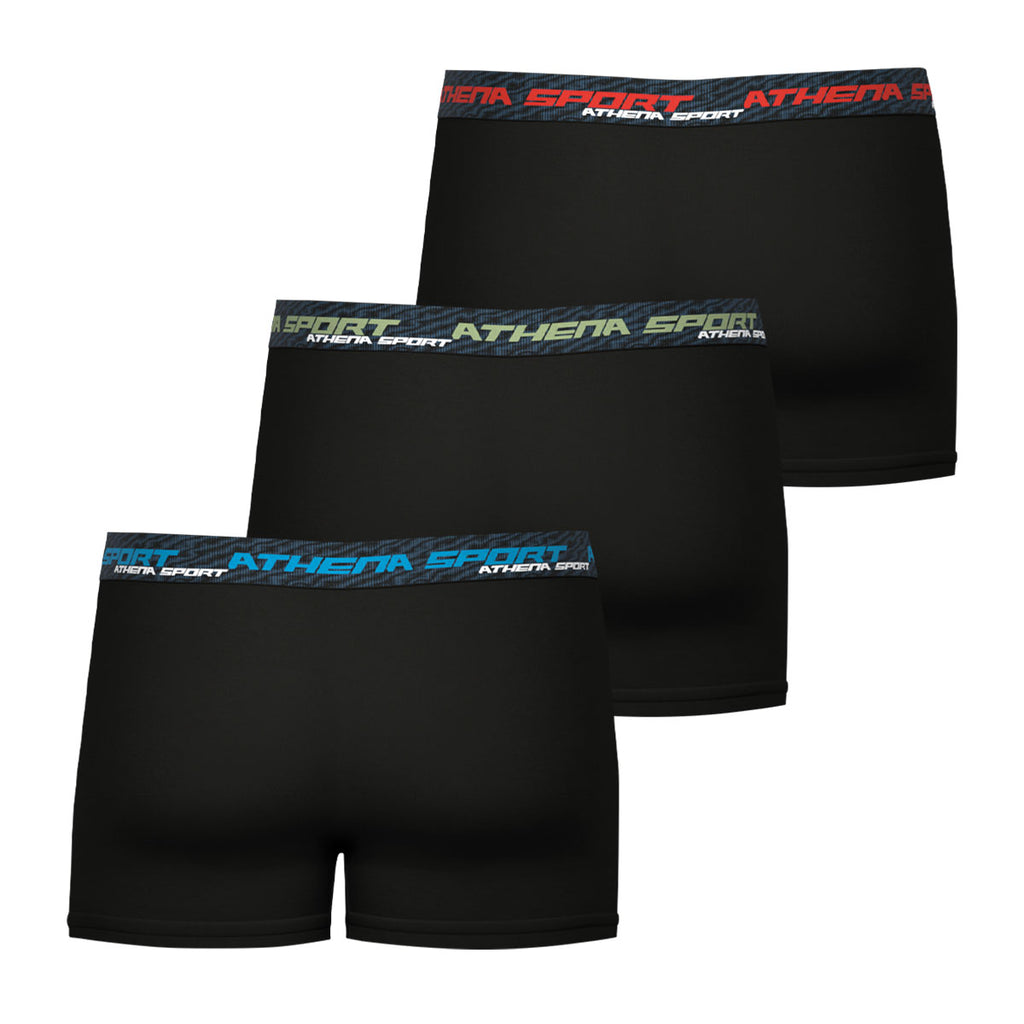 ATHENA Training Dry Boxers Lot de 3, Noir