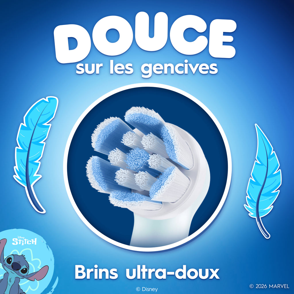 Oral-B Brossettes pour brosse à dents électrique iO Enfants Stitch 6 ans et plus x3
