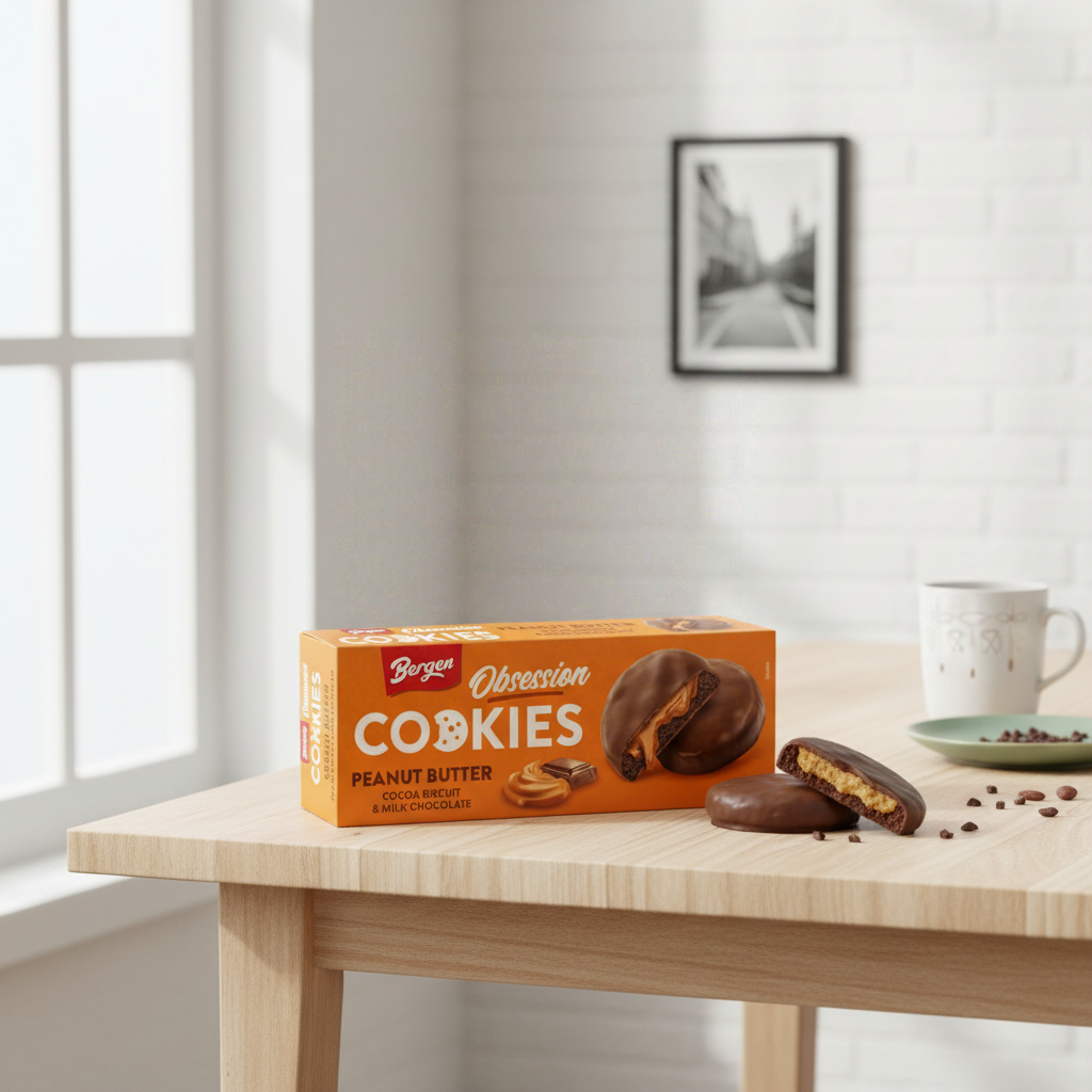 Bergen Obsession Biscuits au beurre de cacahuètes et au cacao 128 g
