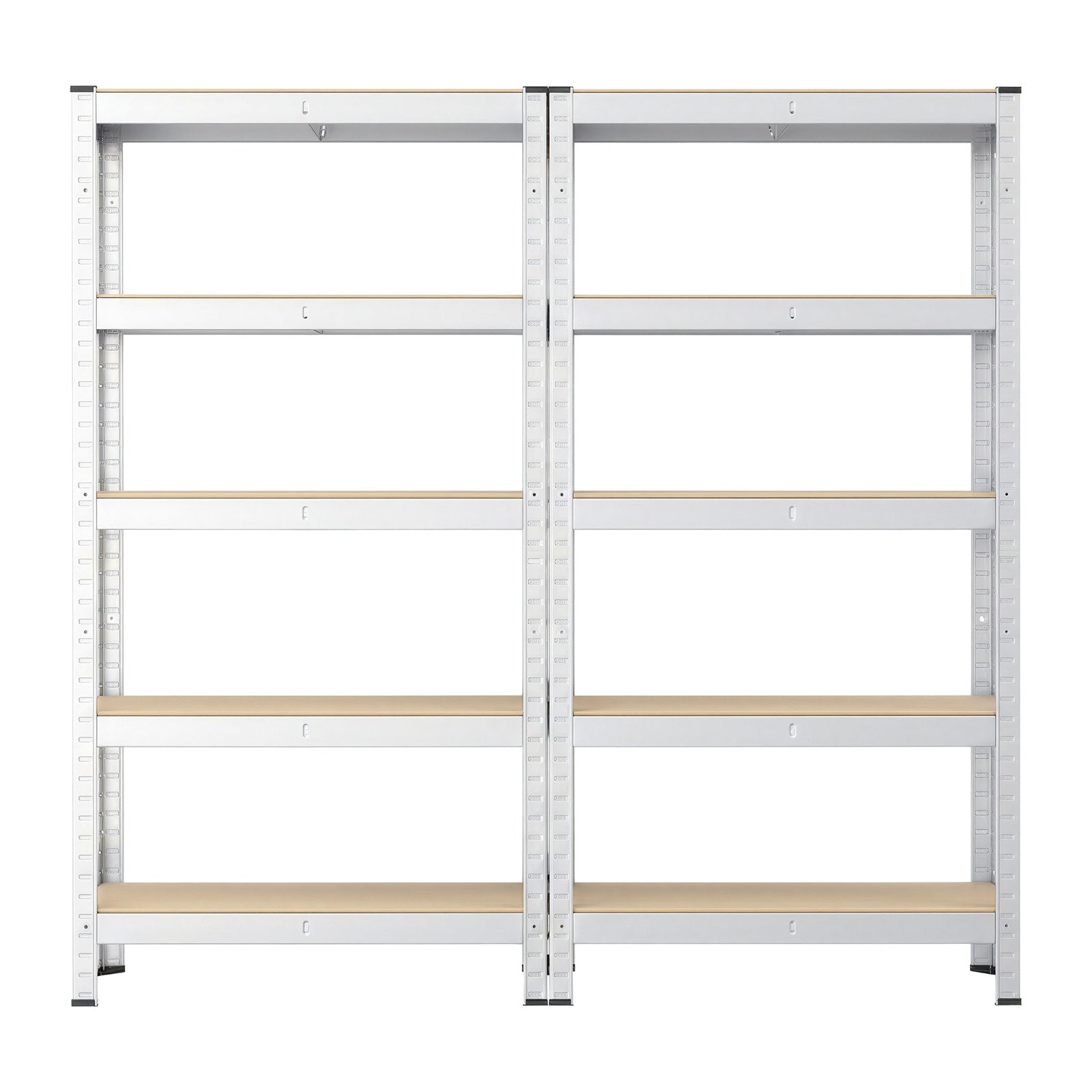 JOYFURNOS Lot de 2 Étagères de Rangement Robustes en Argent, 30 x 75 x 150 cm Chacune, Construction en Cadre en Acier avec 5 Étagères Réglables, Capacité de Charge Maximale 650 kg, Idéal pour la Cave ou le Garage