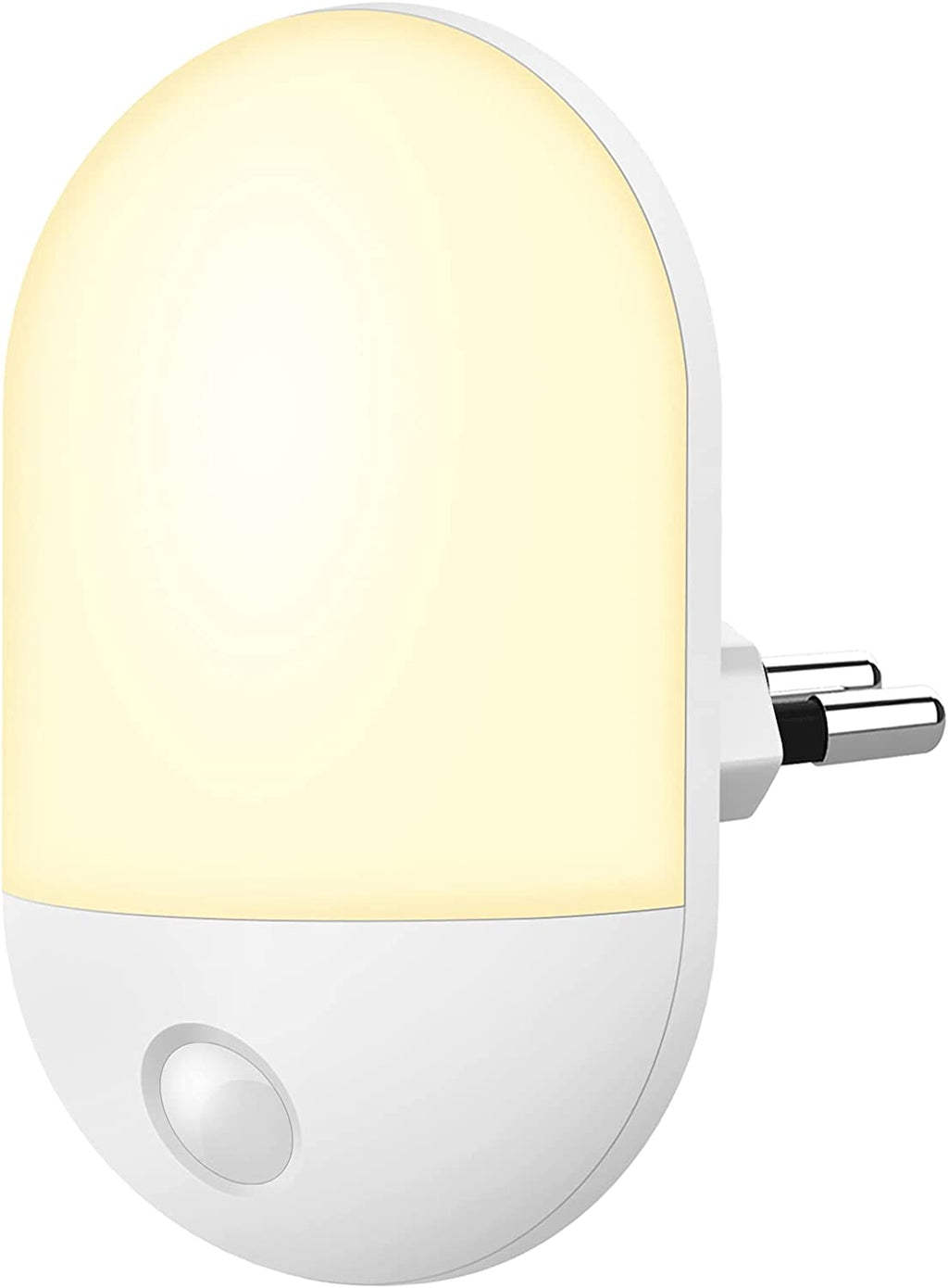 Hikers Capteur lumineux veilleuse, blanc chaud 2800-3200 K, LED SMD 0,5 W, 110-220 V, ABS + métal, 20 lm, pour chambre, chambre de bébé et entrée