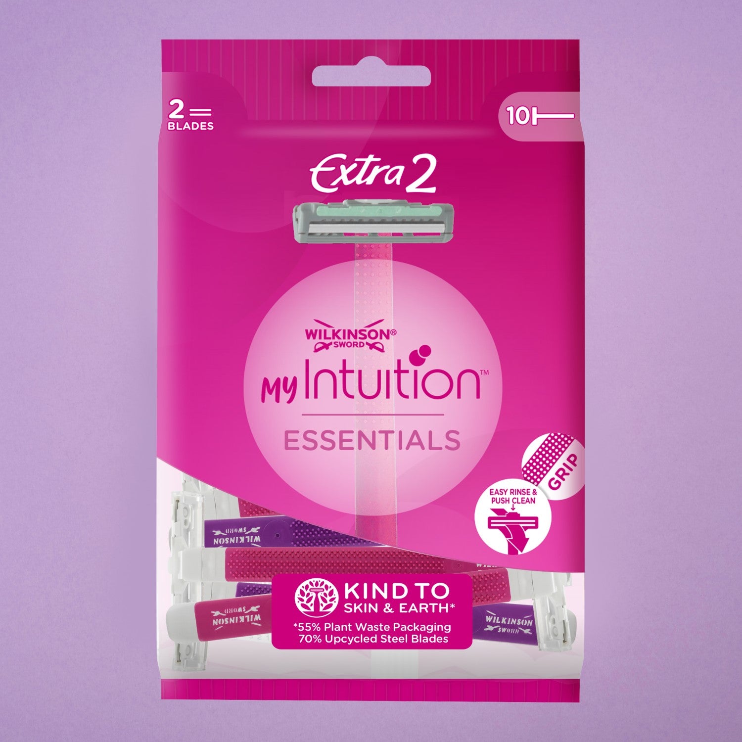 WILKINSON SWORD myIntuition Essentials Extra 2 - Rasoirs Jetables Femme - Pack de 10