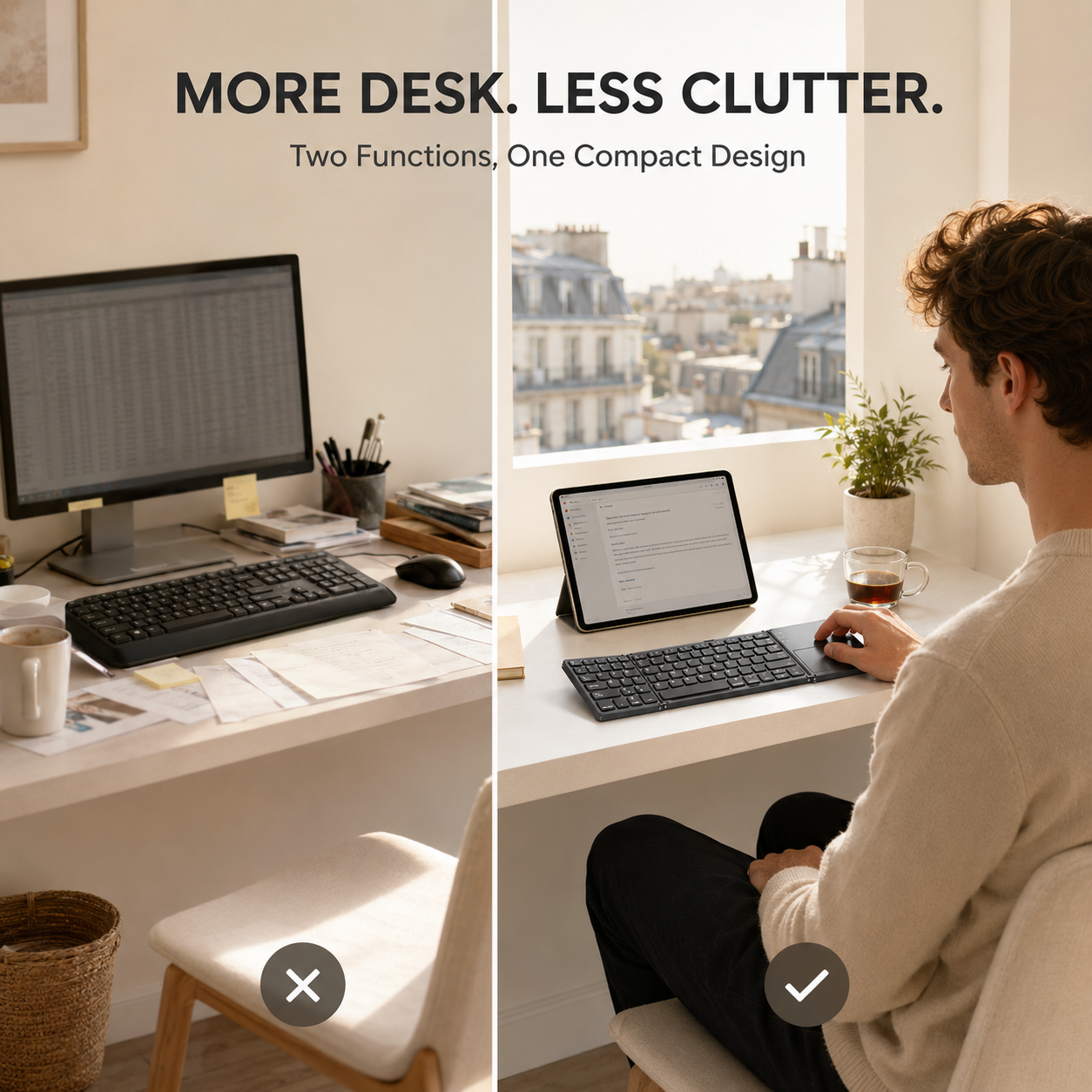 VoxorAI B033 est doté d'un pavé tactile et d'un pavé numérique. Ce clavier sans fil portable de taille standard est compatible avec les PC, les ordinateurs portables, les iPad