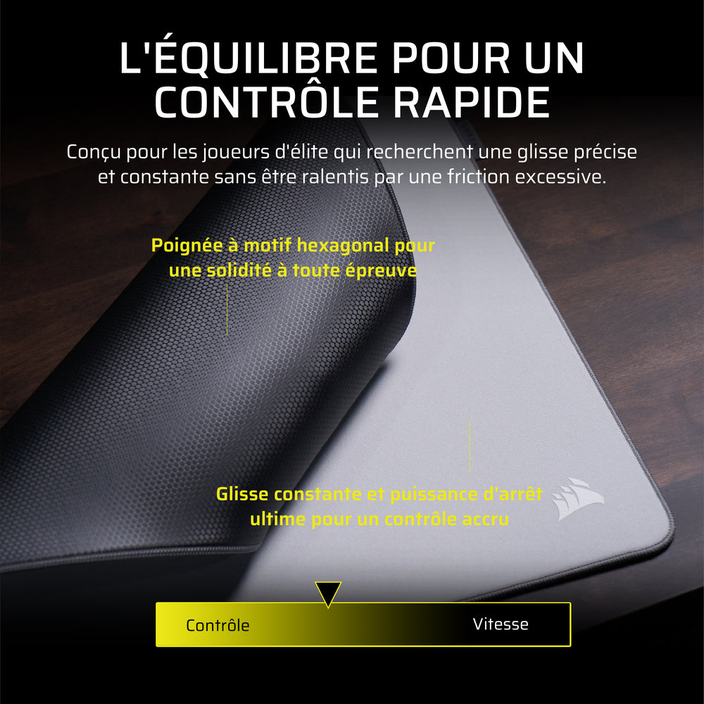 Corsair MM PRO Tapis de Souris Gaming 45x40 cm Surface Contrôle - gris