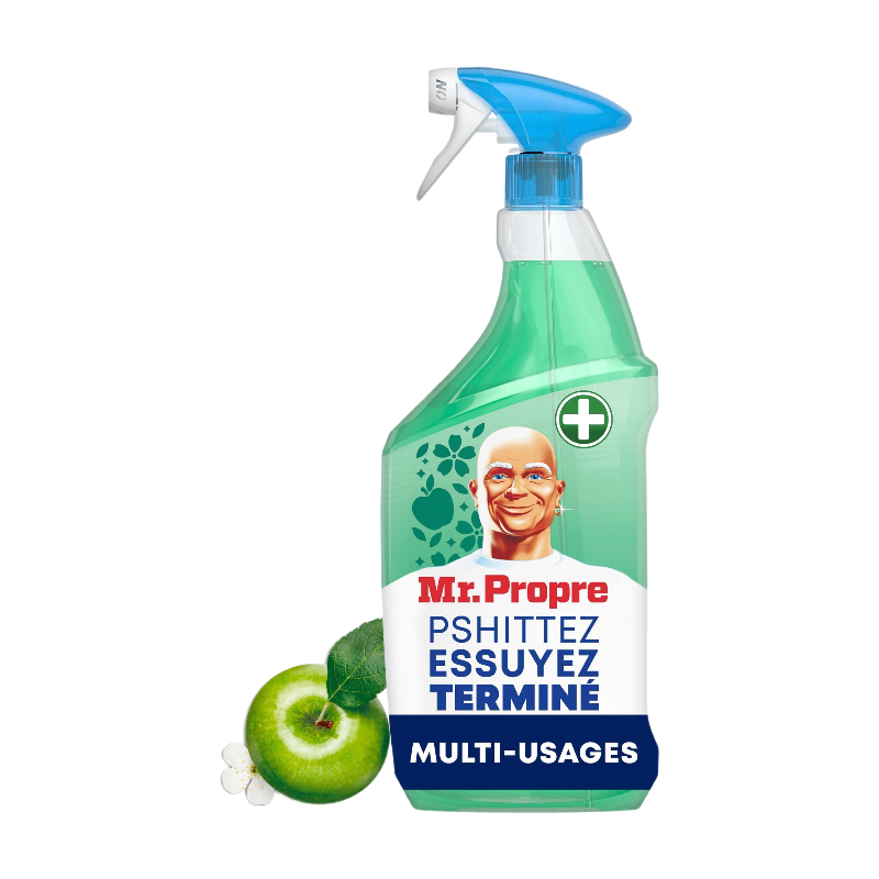 MR PROPRE Flash Clean Spray Nettoyant Multi-Usages, Dégraissage Multi-Surfaces, Sans Rinçage, Fleur de Pommier, 800 ml