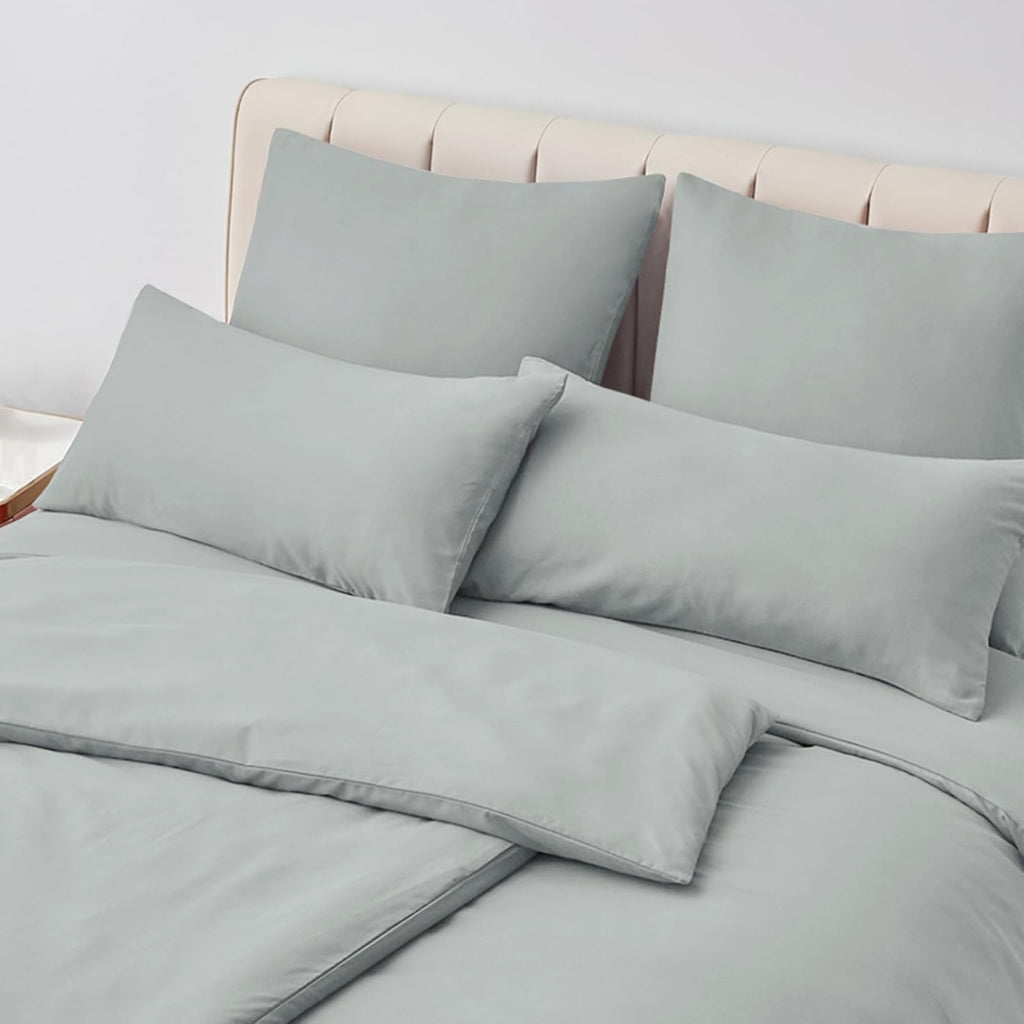 LeBonsoir Basics Lot de 2 taies d’oreiller gris clair - 65 x 65 cm