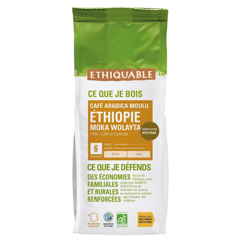 ETHIQUABLE cafe moka ethiopie bio 250g