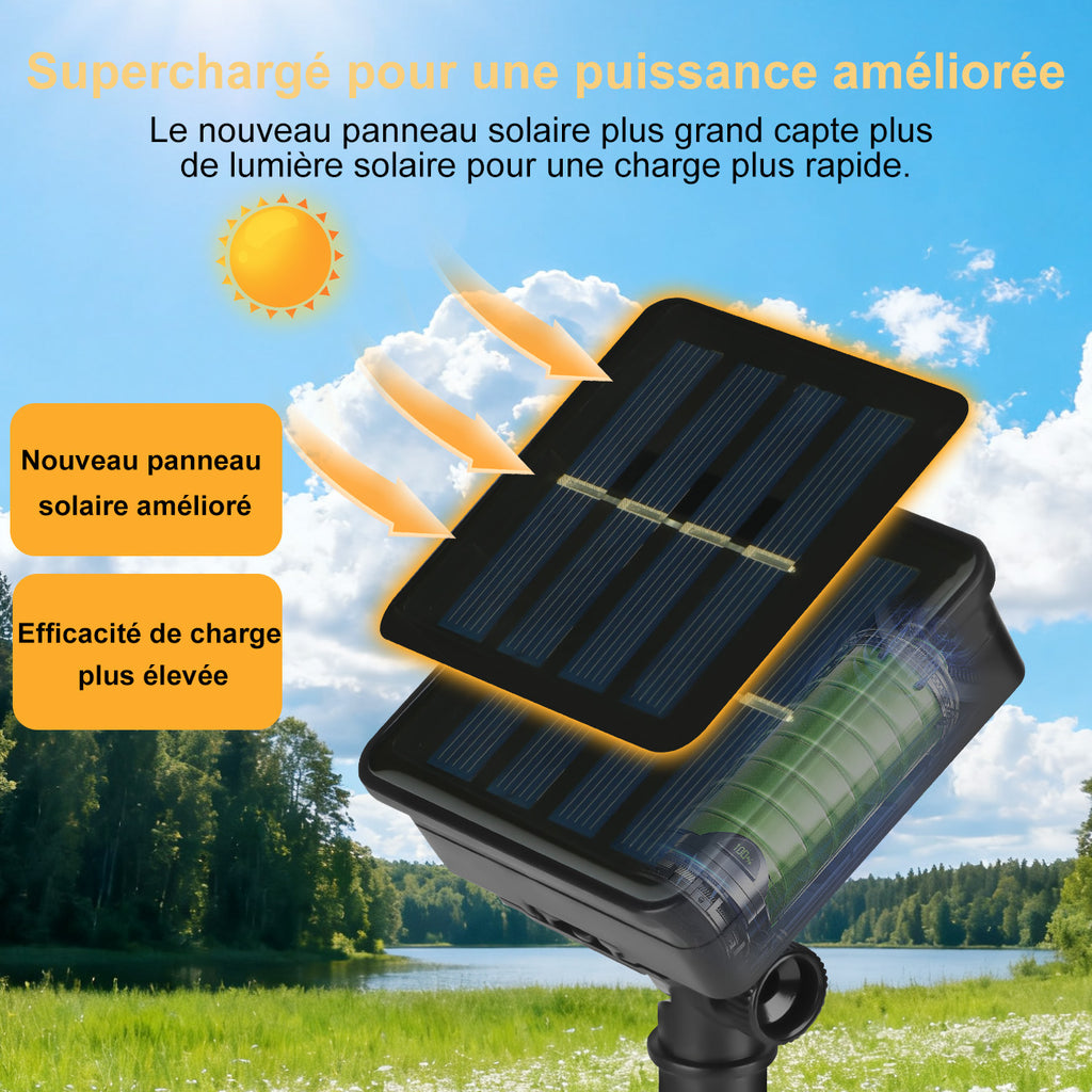 VIVREAL IL-CSL-BB01 Lot de 2 guirlandes lumineuses solaires en fil de cuivre 120 LED multicolores, étanche, pour extérieur - 12 m