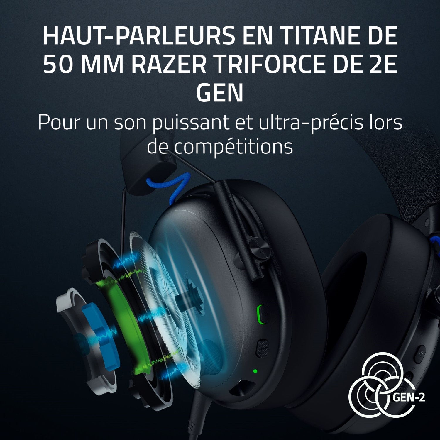Razer BlackShark V3 Casque Gaming sans fil - PlayStation - Noir
