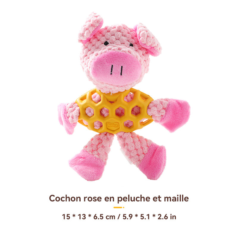 Blinkit Jouets en peluche pour chien avec couineur, velours côtelé épais et caoutchouc naturel, jouet à mâcher pour nettoyer les dents, peluches douces rembourrées pour toutes races de chiens