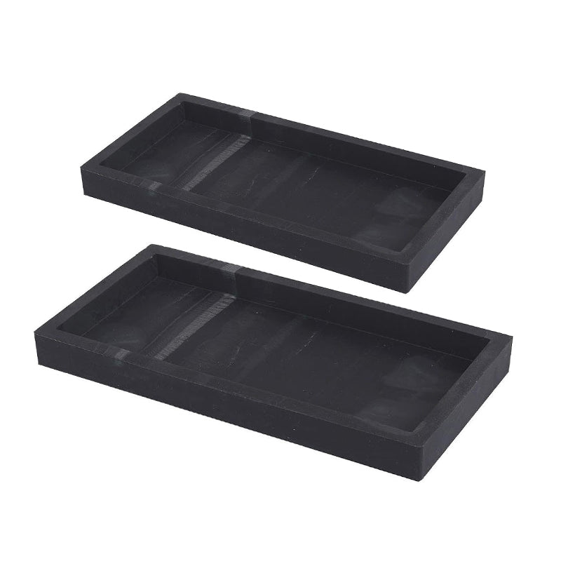 JORDAN&JUDY Lot de 2 plateaux en silicone motif marbre noir, texture haut de gamme, pratiques