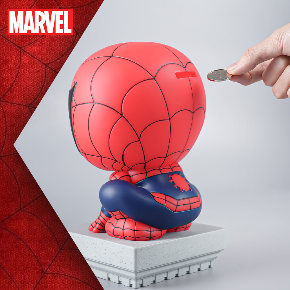 Tirelire Marvel Spider-Man Officielle en PVC 3D – Figurine Cartoon Étanche et Anti-Choc, Fait Main, Objet de Collection et Décoration de Bureau ou Maison, Idée Cadeau