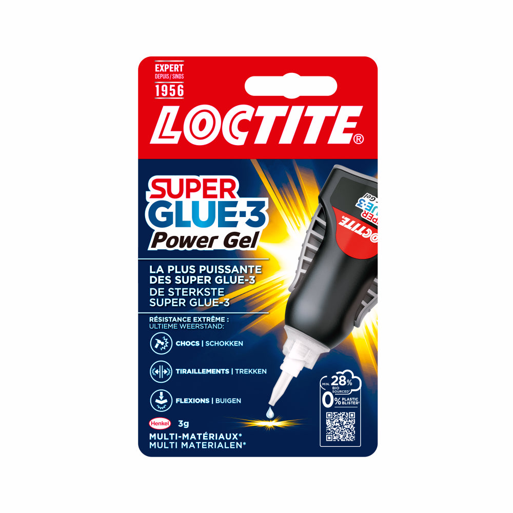 Henkel Loctite – Super Glue-3 Power Gel Control (flacon de 3 g) – Colle instantanée surpuissante avec débit contrôlé, universelle pour la plupart des matériaux