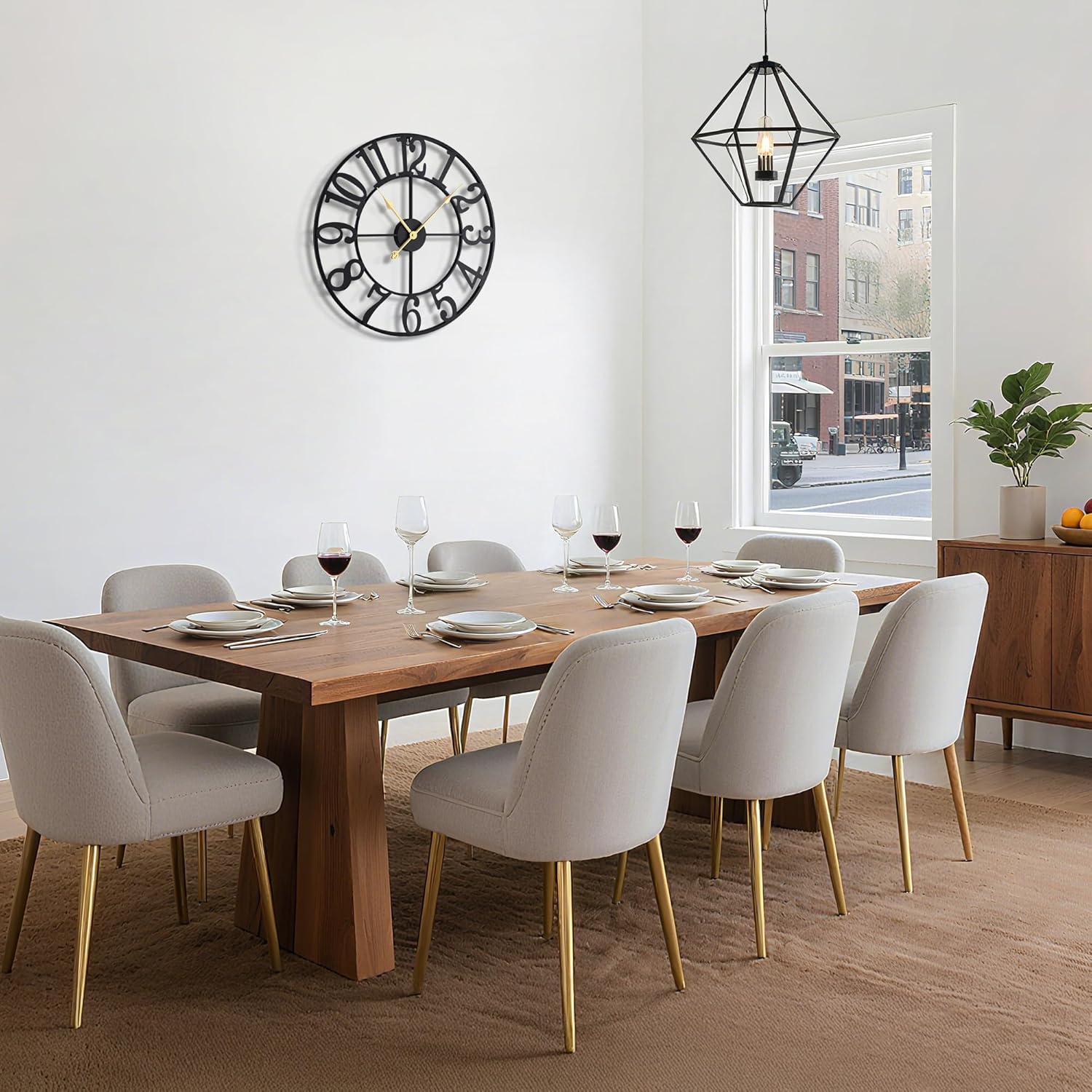 HAITANG 311 Horloge Murale 47 cm Noir