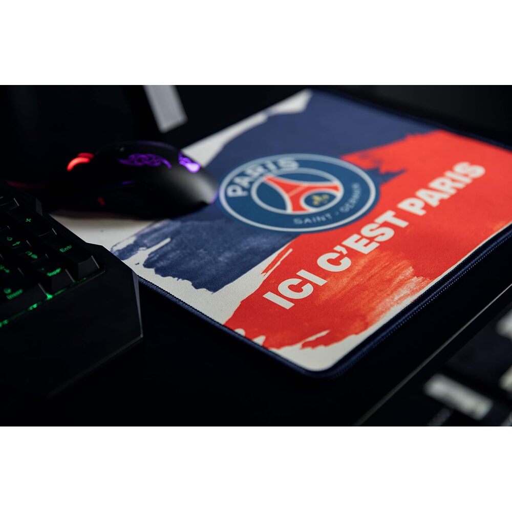 Konix PSG Tapis de souris gaming 32 x 27 cm - Surface en silicone 3D ultra fine - Base antidérapante - Motif "Ici c'est Paris"