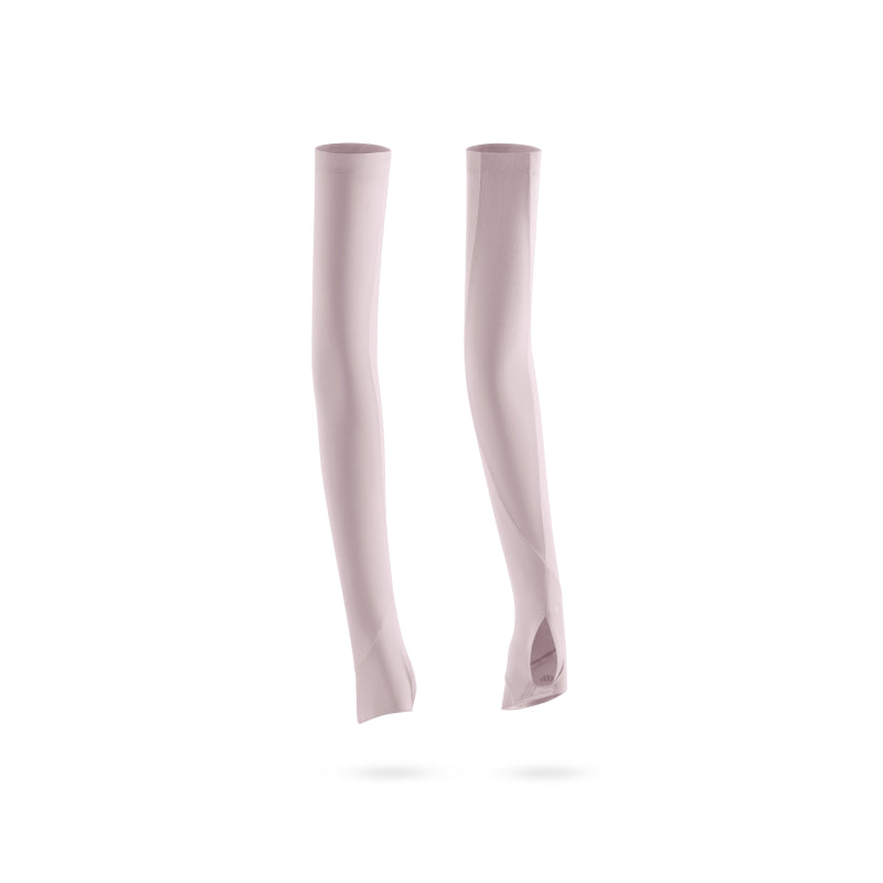 Beneunder Manchons de protection solaire à doigts en tissu à double usage pour femme été AL368 Cyclisme sports de plein air trajet - Rose poudré - M