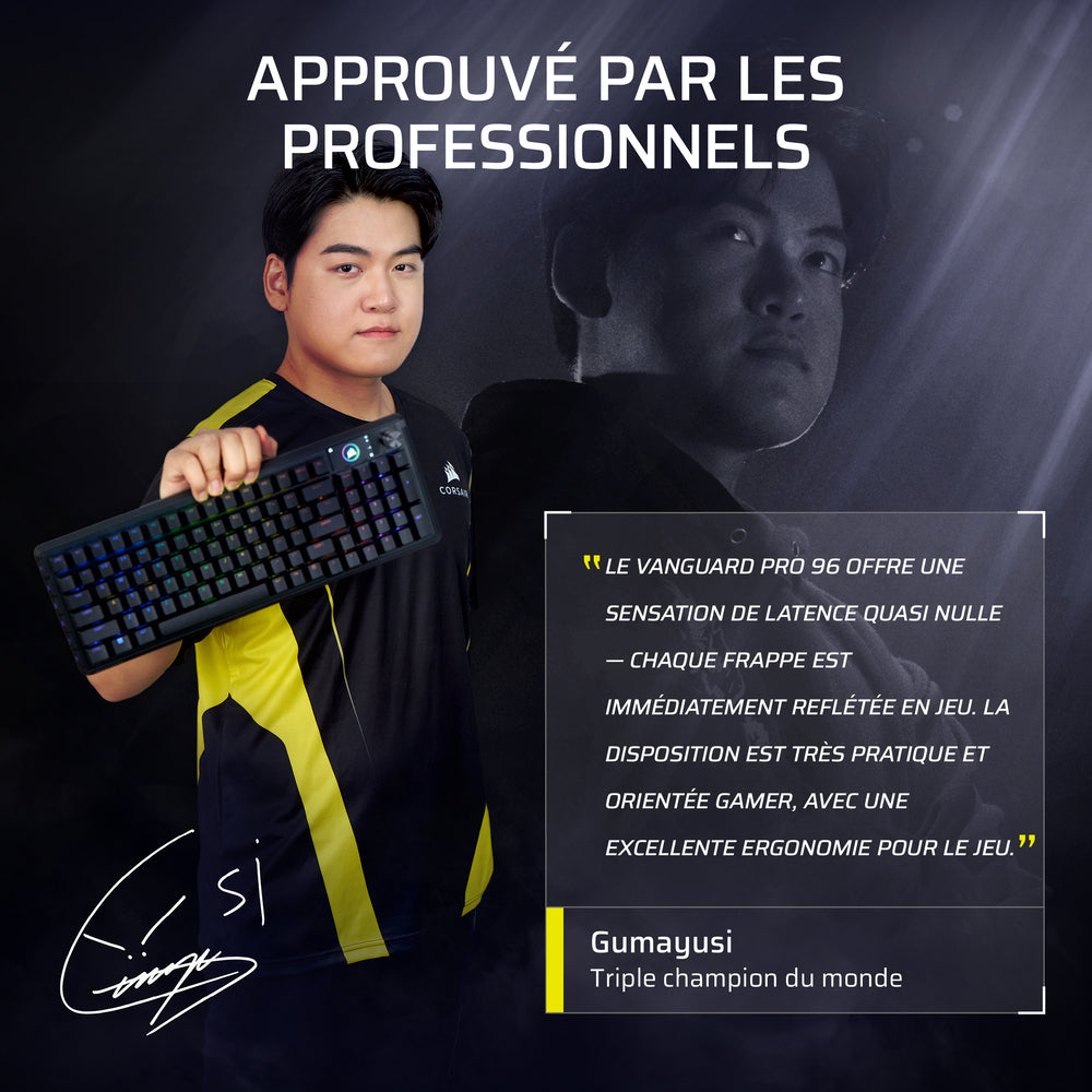 Corsair VANGUARD PRO 96 Clavier Gaming Magnétique Filaire RGB 96% - AZERTY - Noir