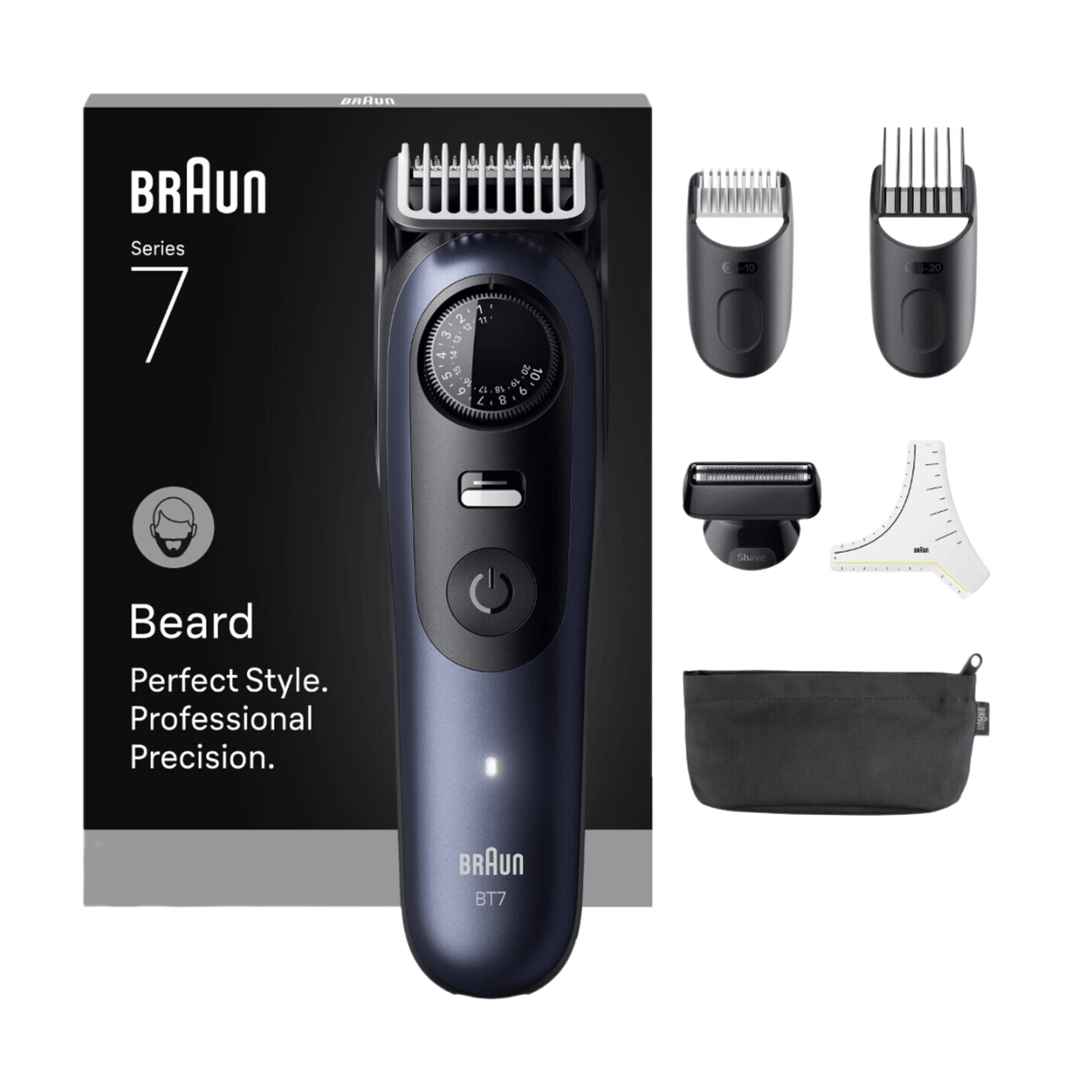 Braun BT Styler BT7520 Tondeuse à barbe 5-en-1 avec 39 réglages de longueur et affichage LED