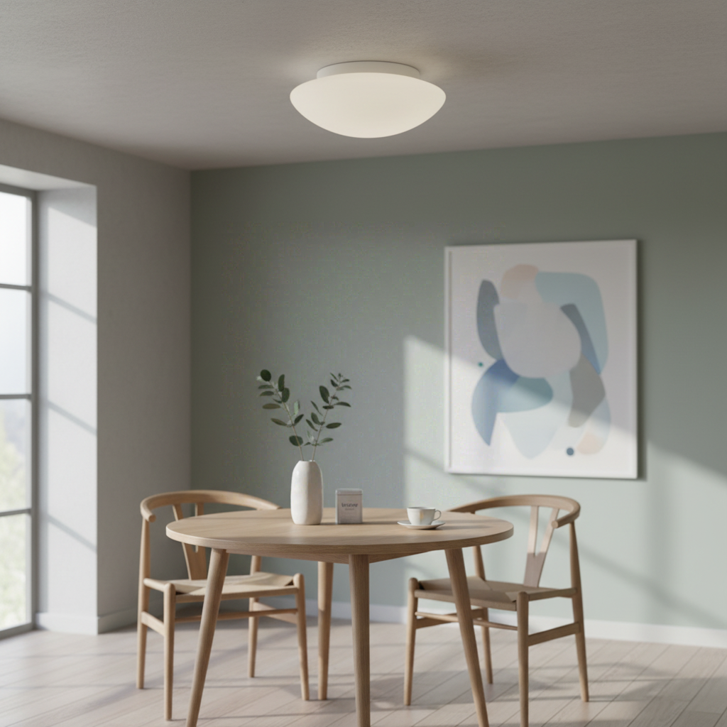 Plafonnier UFO E27 verre blanc IP44 Salle de bain - Nordlux, Intérieur
