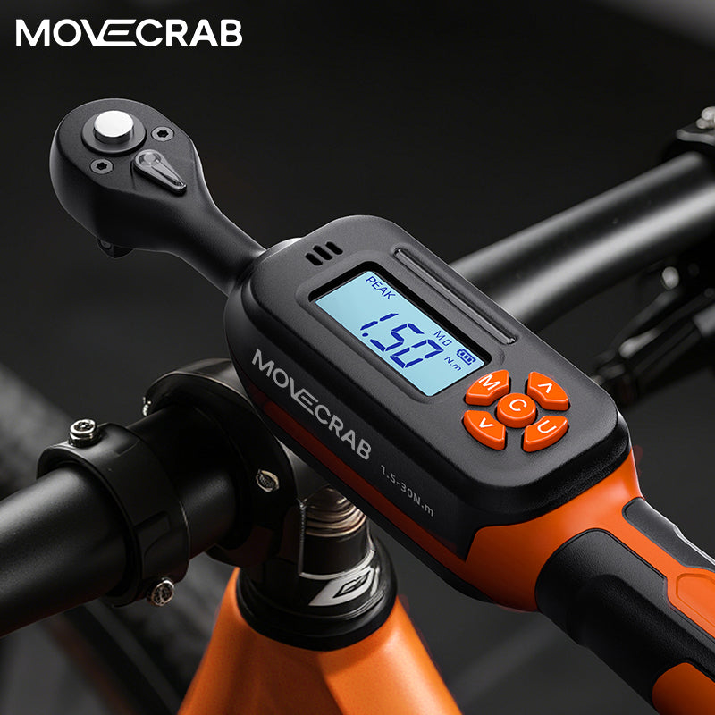 Clé dynamométrique numérique professionnelle Movecrab, entraînement 1/4", 0,6-12 N.m ±2 %, haute précision, affichage LED, triple alarme (Nm/in.lb/ft.lb/kg.cm), vibration