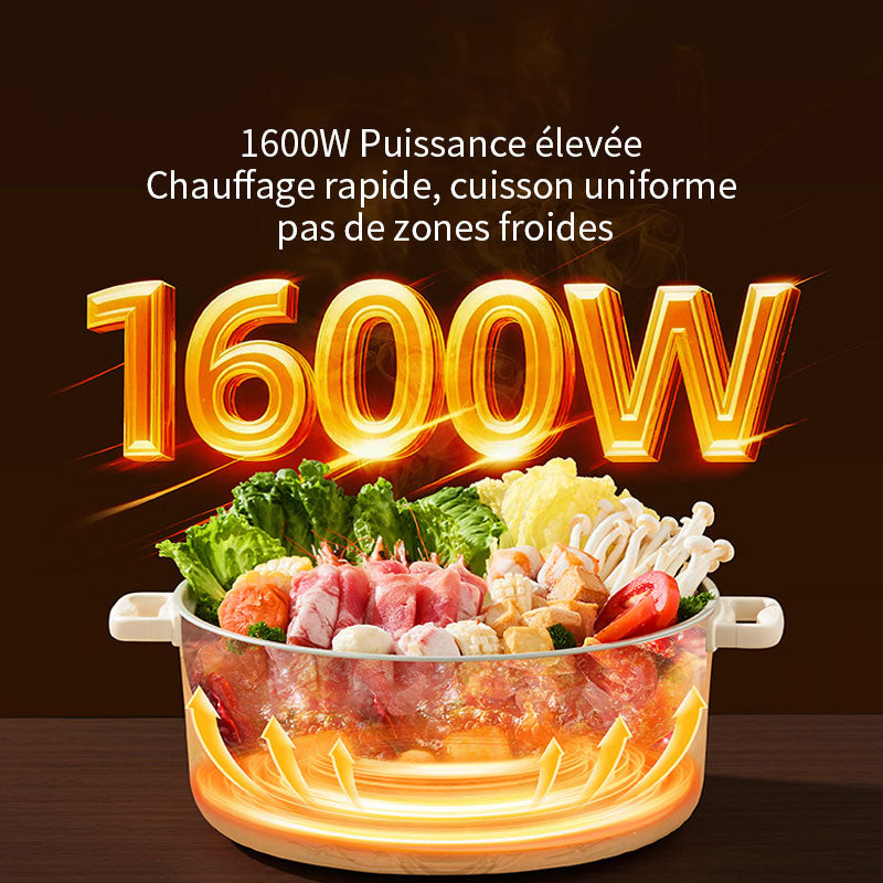 Plodon 7 L Marmite Électrique Multifonction Grande Capacité Antiadhésive, Marmite de Cuisson Électrique à Ébullition Rapide pour Sauter et Mijoter RHG-70XV