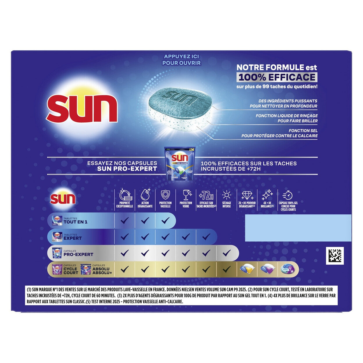 Sun Tout-en-1 Tablettes Lave-Vaisselle Anti-Calcaire & Liquide de Rinçage 2 x 32 Tablettes (= 64 Tablettes) (64 Lavages)