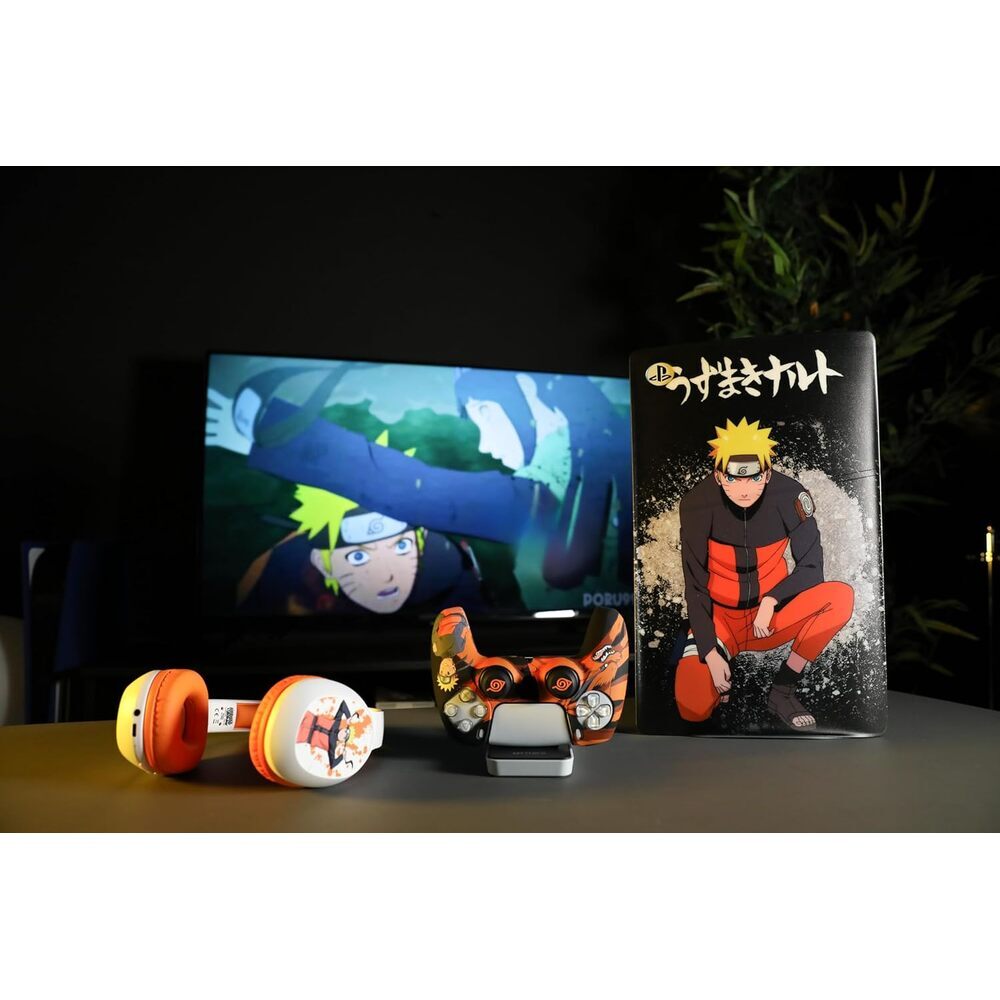 KONIX Naruto Shippuden Coque de protection pour manette DualSense PS5 - Silicone - Croix directionnelle - Motif Kurama/Kyûbi et Naruto - Noir