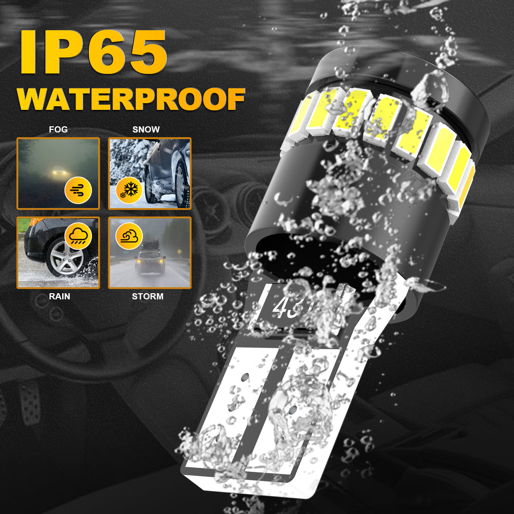 KATUR 194 ampoules LED 6000 K (blanc), 168, 2825, W5W, T10, à montage décalé, 24-SMD, 3014, anti-coupure, compatibilité CANBUS, pour plaque d’immatriculation (4 pièces, blanc)