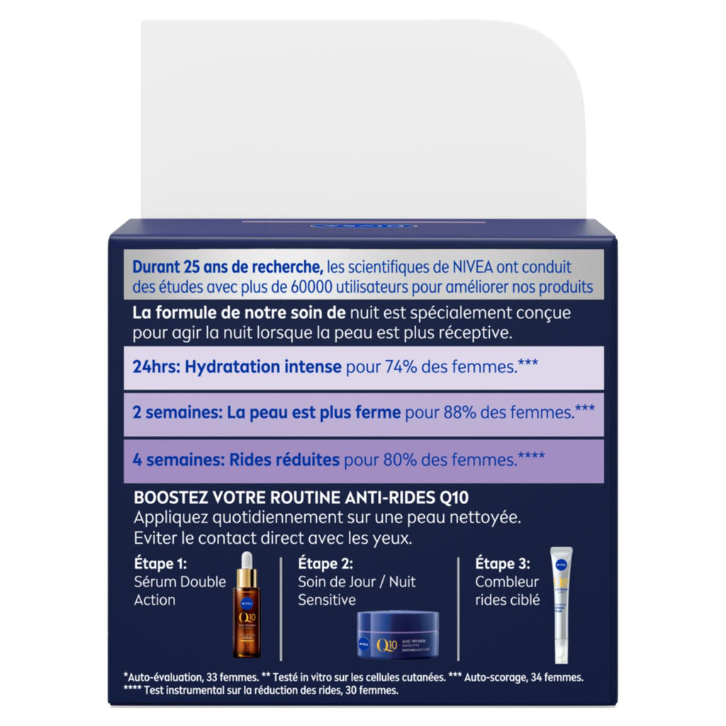 NIVEA Q10 Crème Anti-Rides Sensitive Soin Nuit visage 50 ml