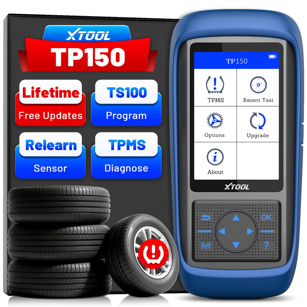 XTOOL TP150 Outil de programmation TPMS, de réapprentissage/réinitialisation/activation TPMS (315/433 MHz), programmateur de capteur de pression des pneus
