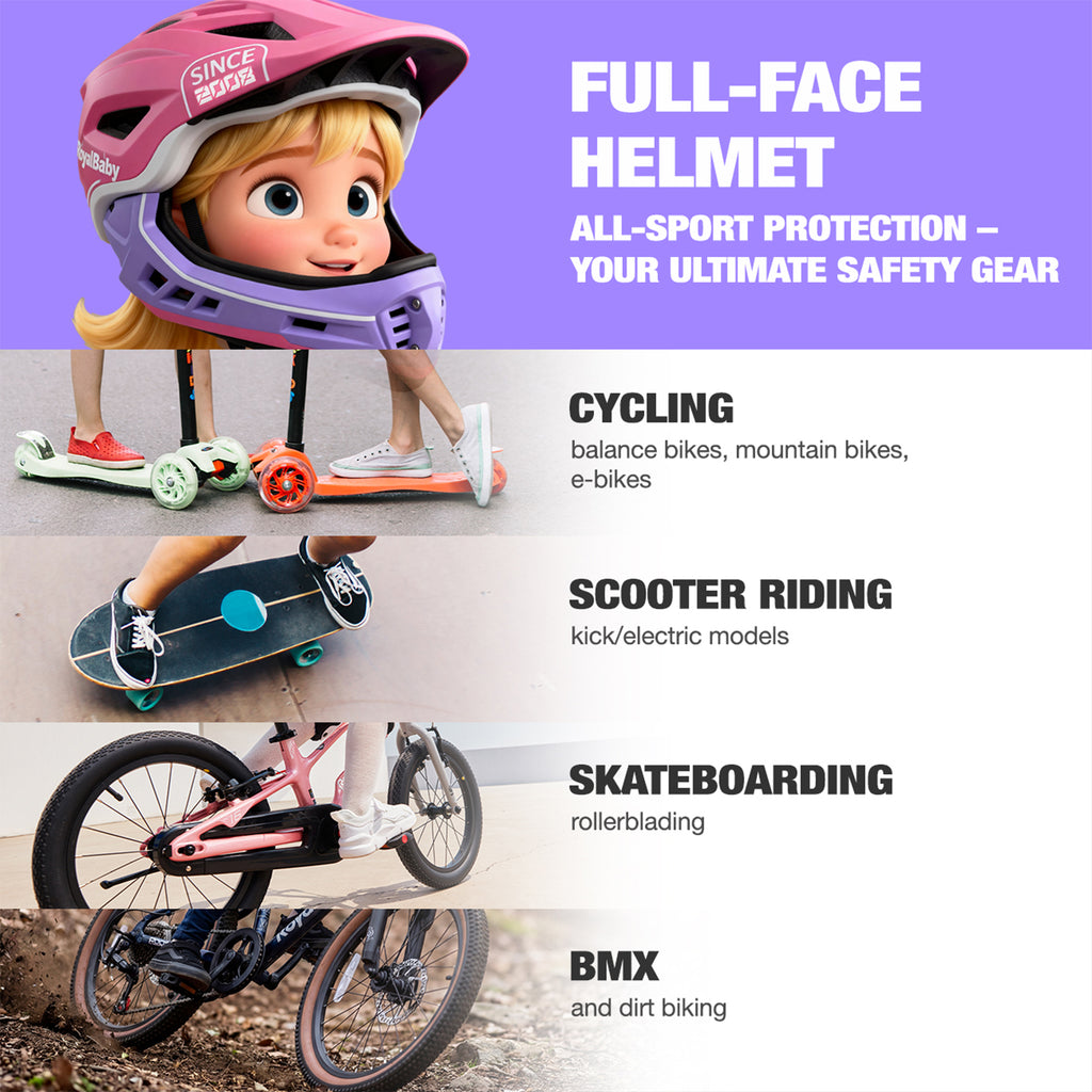 RoyalBaby Casque intégral, Rose, Poids net 0,75 kg