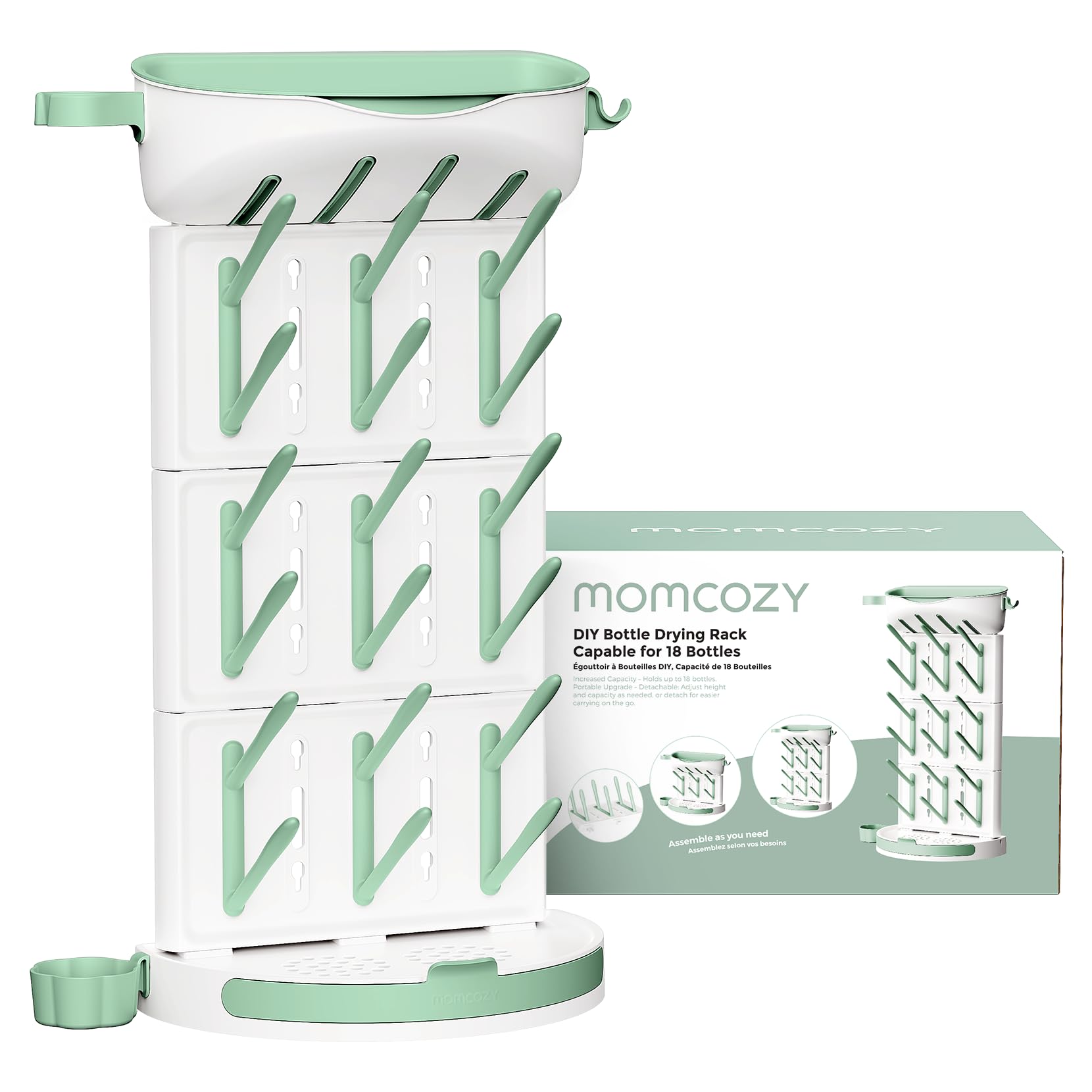 Momcozy Égouttoir à biberons à monter soi-même DK01 (Vert, 1 ensemble)