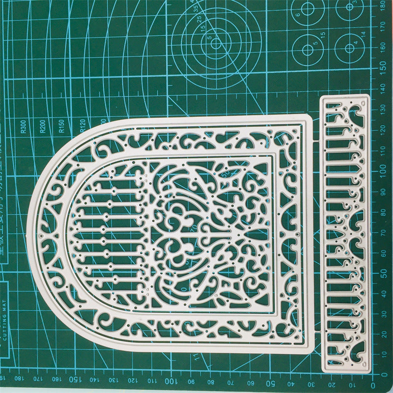 Dies de découpe de cadre de porte et de fenêtre pour la création de cartes, dies de découpe de cadre de fenêtre en dentelle florale, dies de couverture d'invitation, gabarits