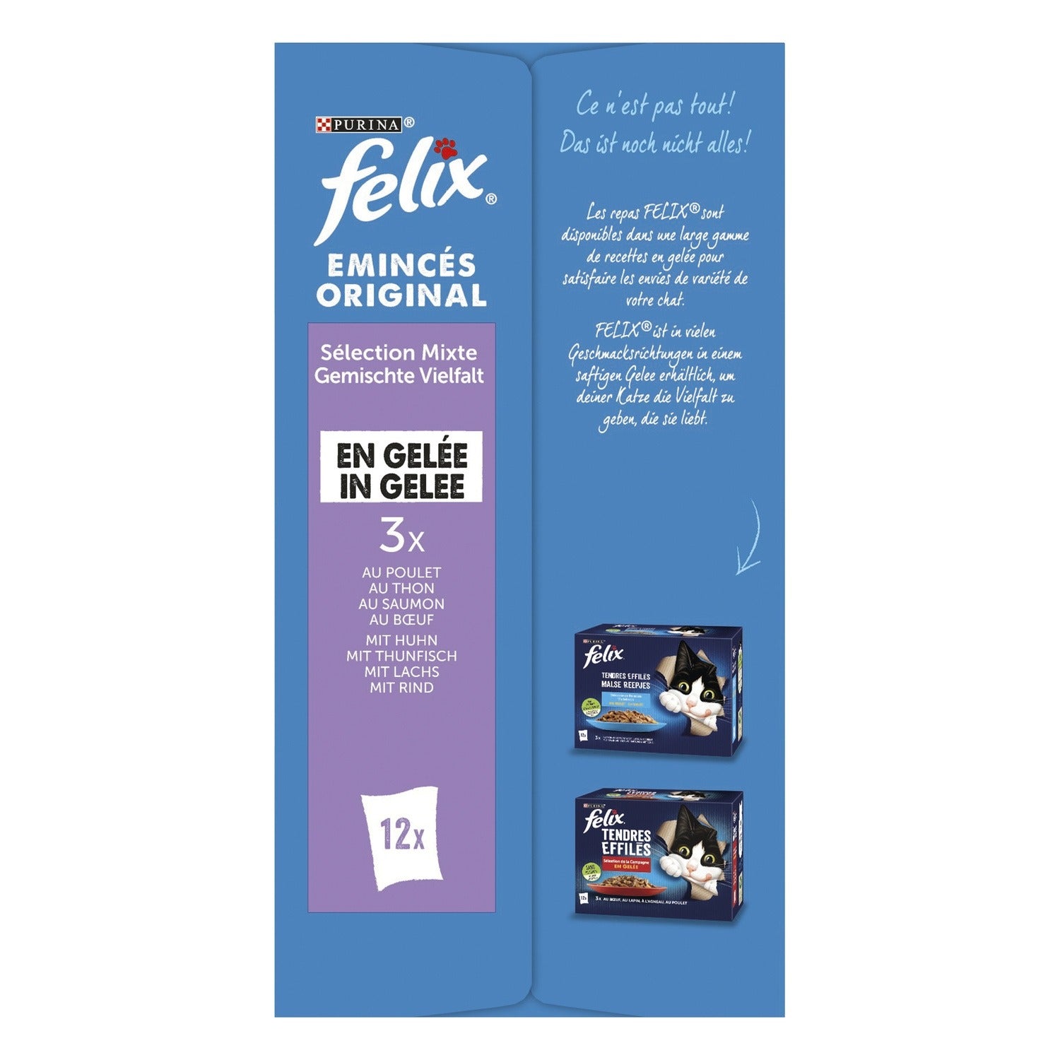 Felix Nourriture pour chats en gelée hachée assortiment - 12 x 85 g