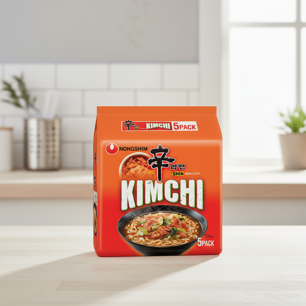 Nongshim Shin Ramyun Nouilles instantanées saveur kimchi 120 g x 5 paquets
