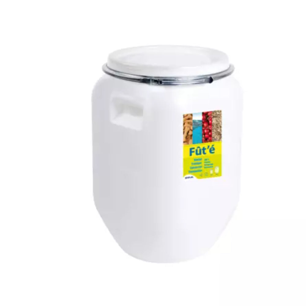 EDA Fût multi-usage Naturel 50 L FÛT'É Antichoc - cadenassable - étanche Certifié contact alimentaire Dim.: 36 x 36 x 53 cm