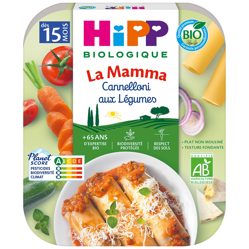 Hipp cannelloni aux légumes bio La Mamma repas pour bébé à partir de 15 mois 250 g