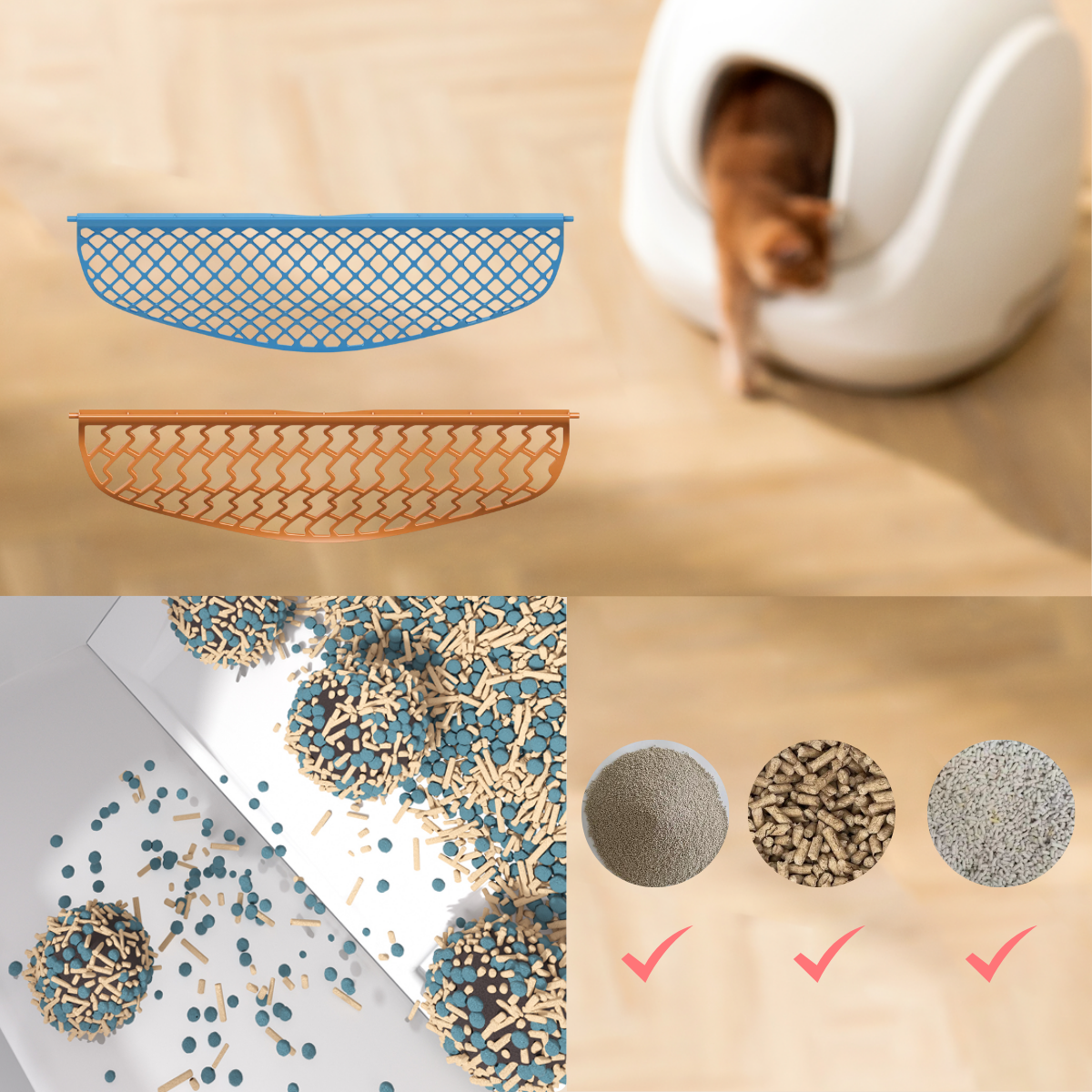 CATLINK Bac à litière pour chat intelligent autonettoyant rose, Protection de sécurité anti-pincement, Système de suivi de santé par IA, Technologie d’identification multi-chats