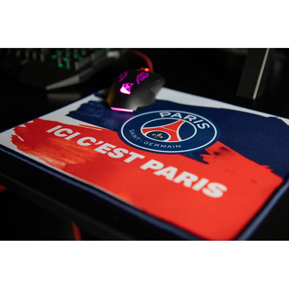 Konix PSG Tapis de souris gaming 32 x 27 cm - Surface en silicone 3D ultra fine - Base antidérapante - Motif "Ici c'est Paris"