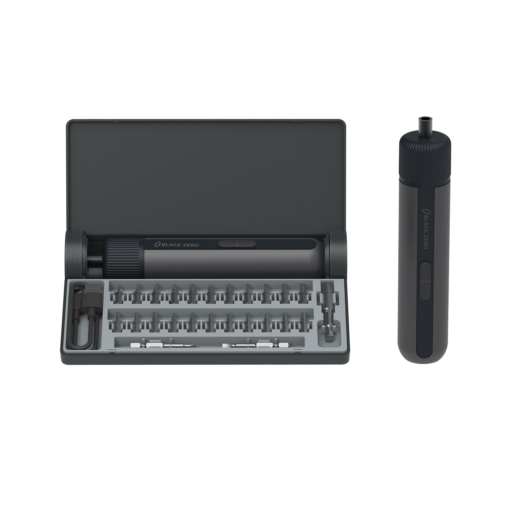 BLACK ZERO Tournevis sans fil, Kit de tournevis électrique puissant 3,6 V à couple élevé, Outil portatif multifonction pour bricolage à domicile, Rechargeable par USB, Compact et léger