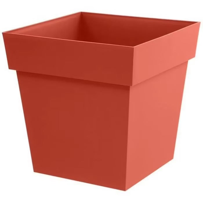 EDA Pot carré TOSCANE Orange Terre Battue 32 cm Dim. 32 x 32 x 32 cm Volume 22 L Garantie 7 ans France métropolitaine