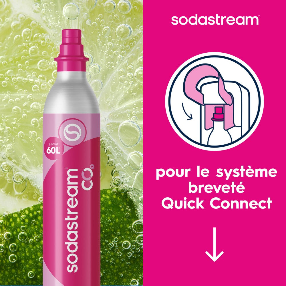 SodaStream Recharge Supplémentaire CO2 60L Quick Connect à Clipser | Triple Contrôle Qualité