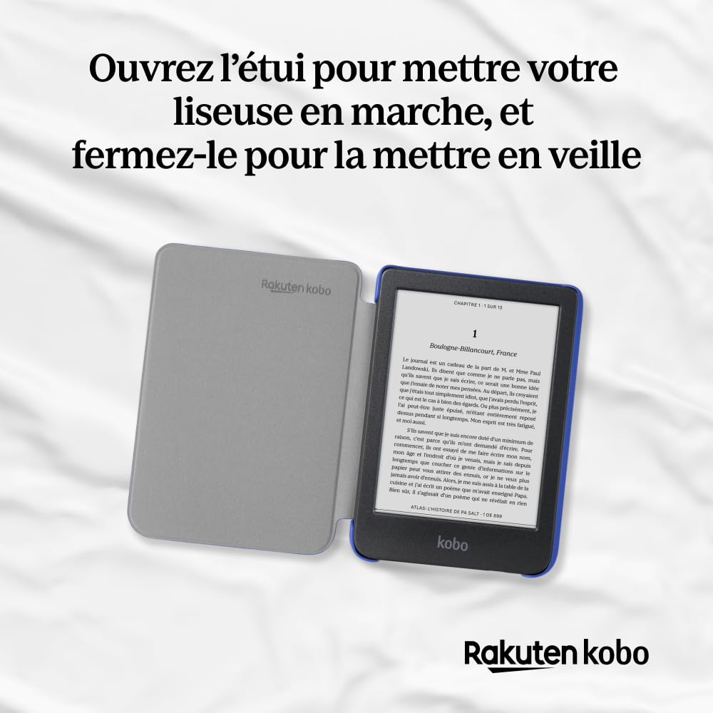 Kobo SleepCover Étui basique pour Kobo Clara Colour/BW - Bleu de cobalt