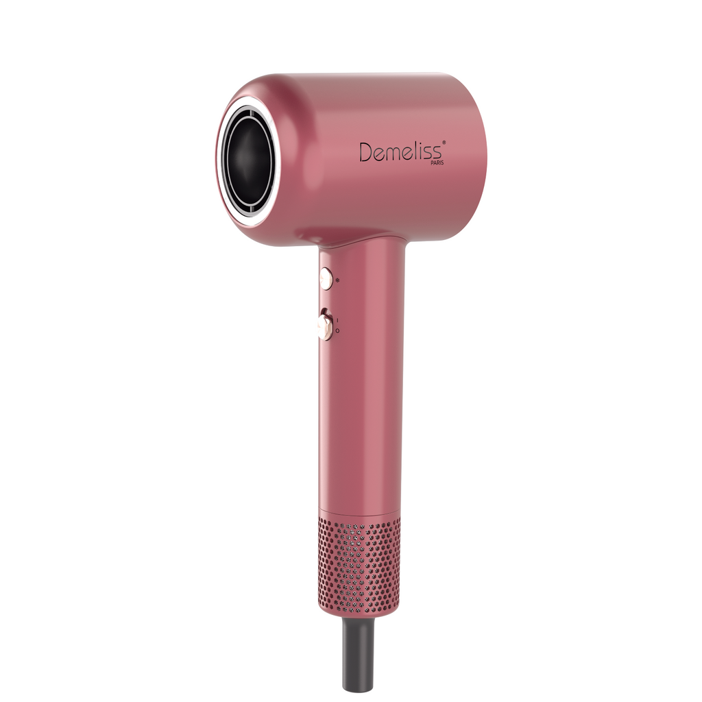 Demeliss Sèche-cheveux - Kit de sèche-cheveux ultime - Diffuseur magnétique - 1600 W - Cherry Chérie