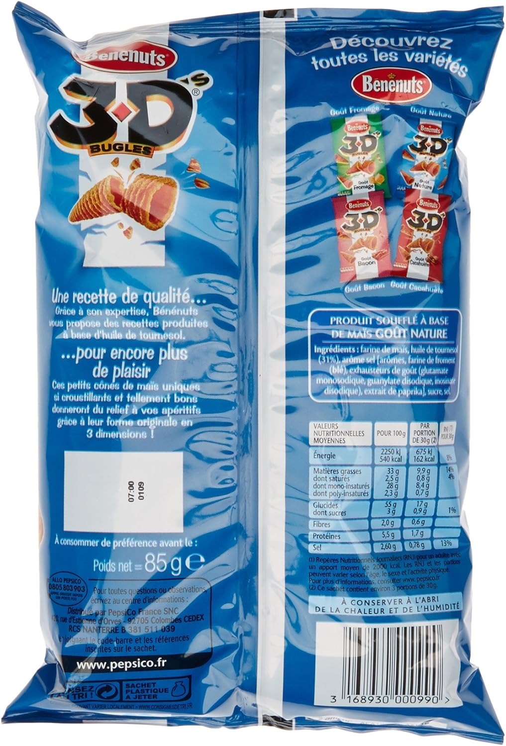 Lay's 3D's Bugles Snack au Maïs Original, 85 g