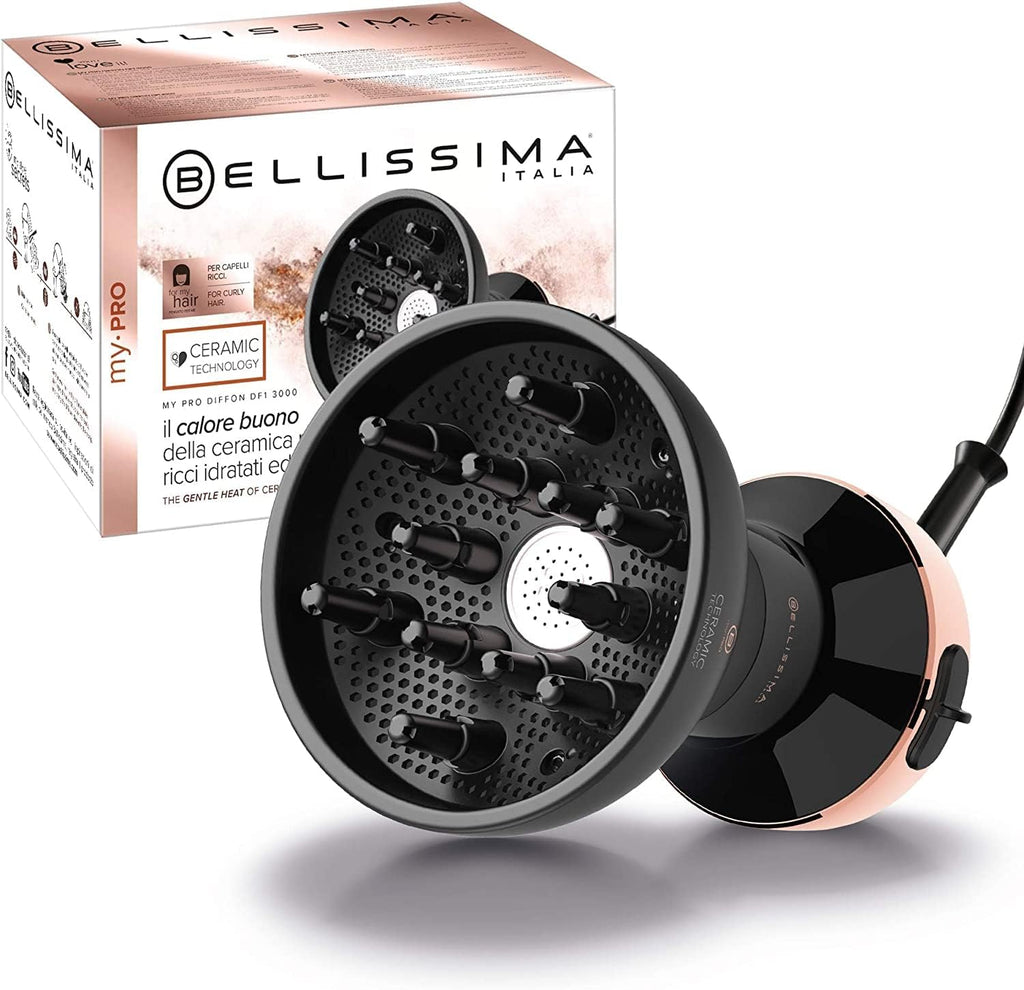 Bellissima My Pro DF1 3000 Sèche-cheveux diffuseur avec moteur DC 700 W, technologie céramique, Dry Care System et système Curl Boost